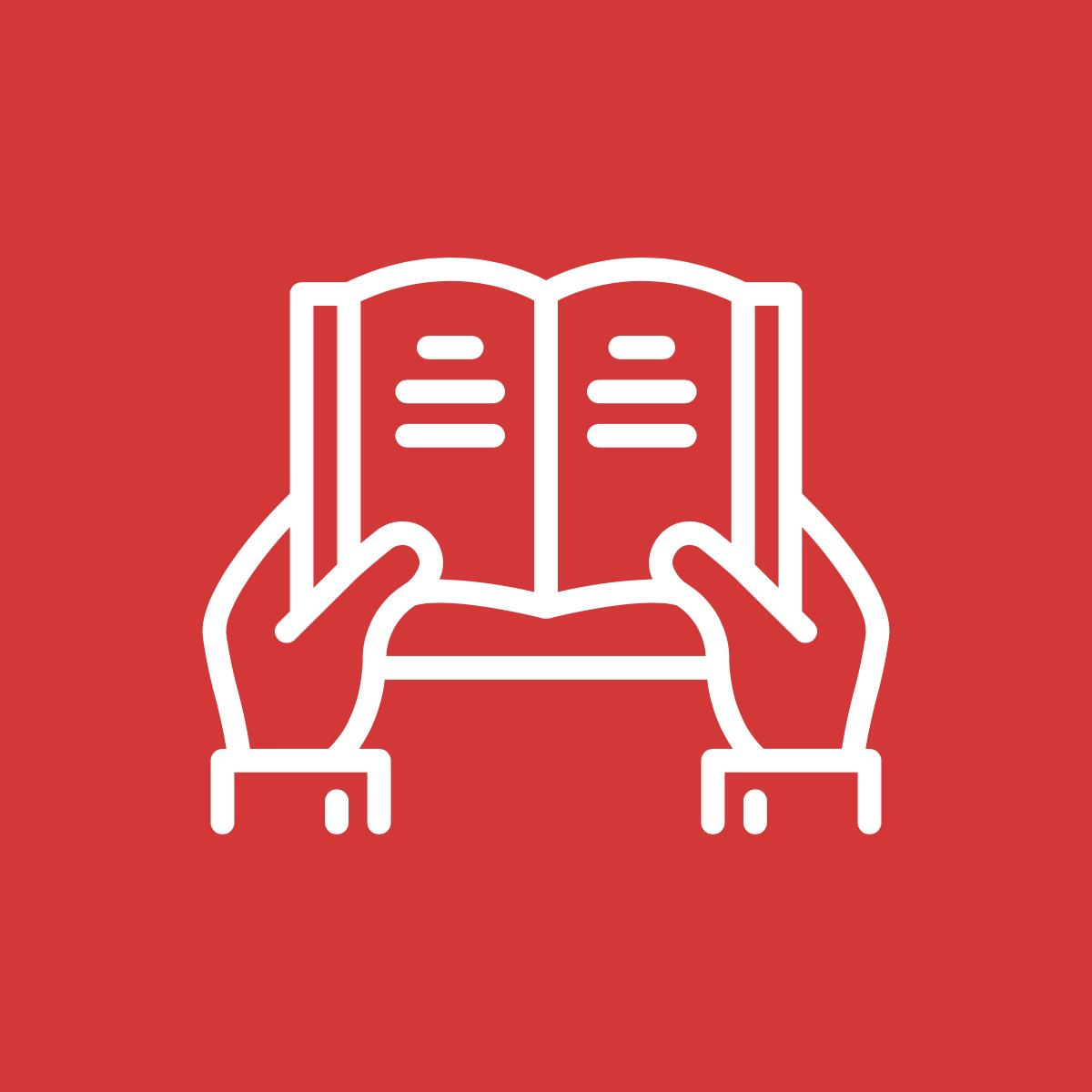 student handbook reading icon